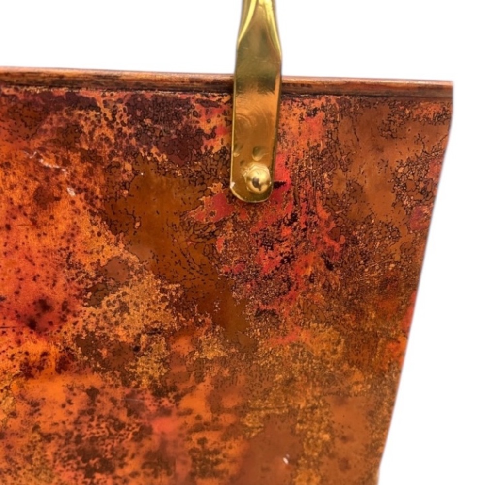 Mid-Century Italian Enameled Copper Magazine Rack - Picture 5 of 5